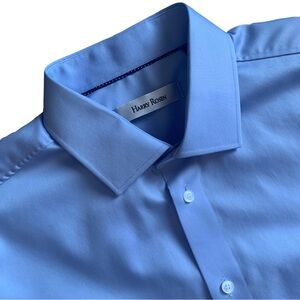 Harry Rosen Classic Long Sleeve Blue Dress Shirt Size 17